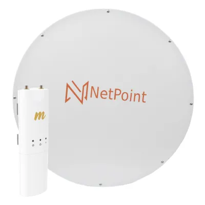 Kit de radio C5C con Antena NPX3GEN3 de 37 dBi, Frecuencia (4.9-6.2 GHz), ideal para distancia de hasta 100 km.