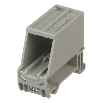 Adaptador de 1 Puerto, Para Conectores Tipo Mini-Com, Blindado, Montaje en Riel Din Estándar de 35 mm (1.38 Pulgadas), Color Gris Internacional