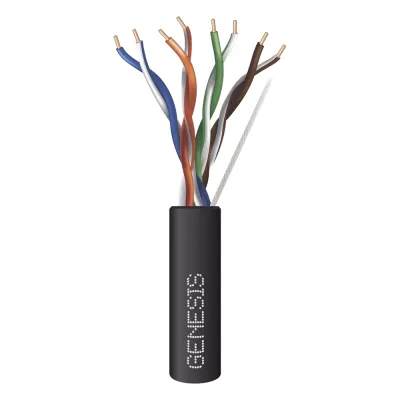 Bobina de Cable de 305 Metros (1000 Pies) / UTP Cat6 PLENUM / Color Negro / UL, CMP SPNLS / Probado a 350 MHz / Aplicaciones de CCTV / Redes de Datos / IP Megapixel / Control RS485
