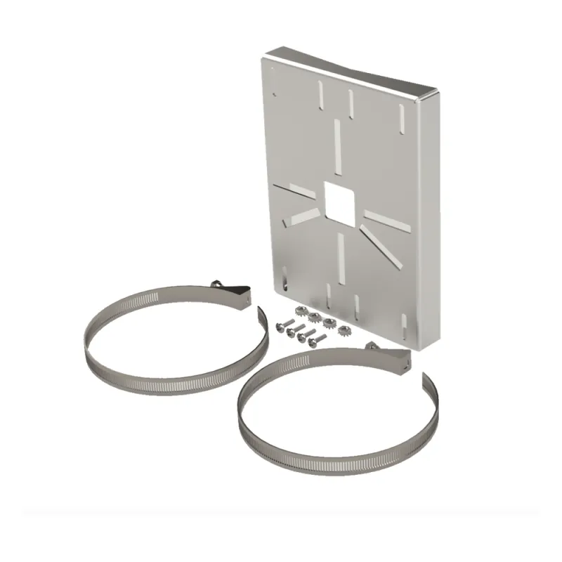 Montaje universal galvanizado para instalación de cámaras en poste 2" a 5" color gris galvanizado