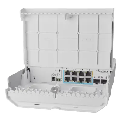 (CSS610-1Gi-7R-2S+OUT) netPower Lite 7R Switch Smart 7 puertos PoE Inverso Gigabit, 2 SFP+ 10G, para exterior
