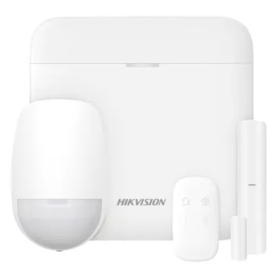 (AX PRO) KIT de Alarma AX PRO con GSM (3G/4G) / Incluye: 1 Hub con bateria de respaldo / 1 Sensor PIR / 1 Contacto Magnético / 1 Control Remoto / Wi-Fi / Compatible con Hik-Connect P2P