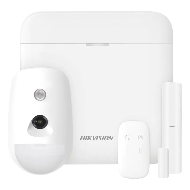 (AX PRO) KIT de Alarma AX PRO con GSM (3G/4G) / Incluye: 1 Hub / 1 Sensor PIR con Cámara / 1 Contacto Magnético / 1 Control Remoto / WiFi / Compatible con Hik-Connect P2P