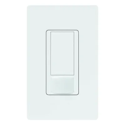 Apagador Maestro con sensor de ocupación PIR y tecnología XCT, 6 A para cualquier carga de iluminación de 120 a 277 V y ventilador, unipolar o 3 vías, color snow