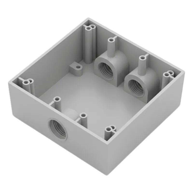 Caja Condulet Cuadrada de 3/4" (19.05 mm)/ 3 Bocas (2 Arriba-1 Abajo) / A Prueba de Intemperie.