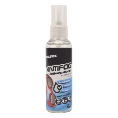 Antiempañante, ideal para eliminar problemas de empañamiento en googlees, mascaras, cascos, lentes, bote 60 ml