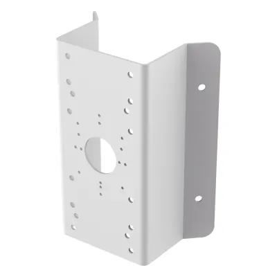 Montaje de Esquina para PTZ TURBOHD o IP / Uso en Exterior / Material de Acero de Carbono / Color Blanco