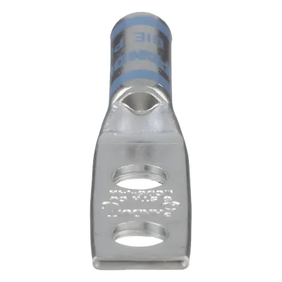 Zapata de compresión LCD6-14A-L para cal. 6 Awg, Doble barreno para tornillo prisionero de 1/4, Espaciado de orificio 16mm, 1 Pz