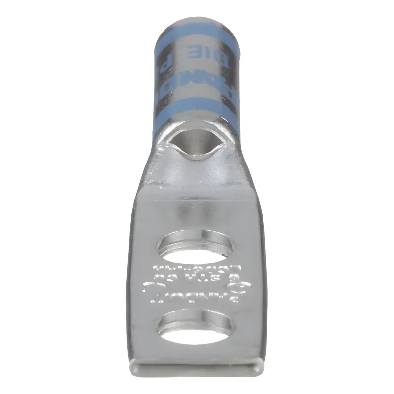 Zapata de compresión LCD6-14A-L para cal. 6 Awg, Doble barreno para tornillo prisionero de 1/4, Espaciado de orificio 16mm, 1 Pz