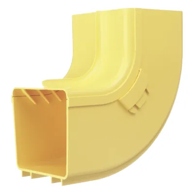 Bajada Vertical Interior de 90º con Tapa, Para uso con Canaletas 4X4 FiberRunner™, Color Amarillo