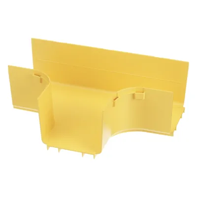 Accesorio en T Horizontal, Con Ángulos a 90º, Para Canaletas FiberRunner™ 4X4, Color Amarillo