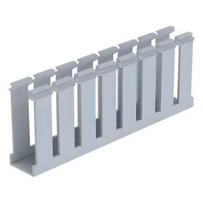 Canaleta Ranurada de PVC sin Tapa, Tipo G, 1.25 in de Ancho, 3.12 in de Alto y 1800 mm de Largo, Color Gris