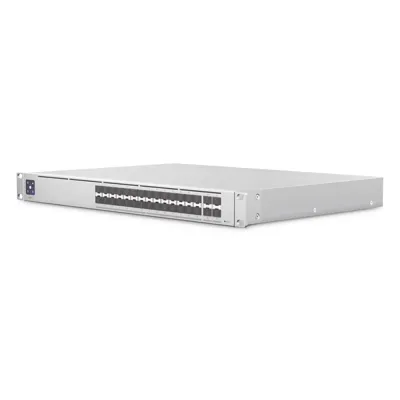 UniFi Switch USW-Pro-Aggregation, Capa 3 con 28 puertos SFP+ 10G y 4 SFP28 25G, 760 Gbps y pantalla táctil LCM 1.3''