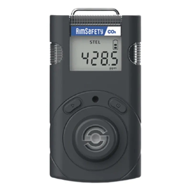 Monitor Personal de Dióxido de Carbono (CO2) / Sensor NDIR 0-50,000 ppm / Alarmas de 3 Niveles Audibles, Visuales y Vibratorias / IP66/IP67 / Batería Recargable hasta 7 Días / Registro de Eventos y Datos