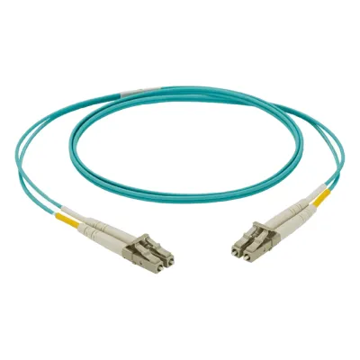 Jumper de Fibra Óptica NetKey Multimodo 50/125 OM4, LC-LC Duplex, LSZH, Color Aqua, 2 Metros
