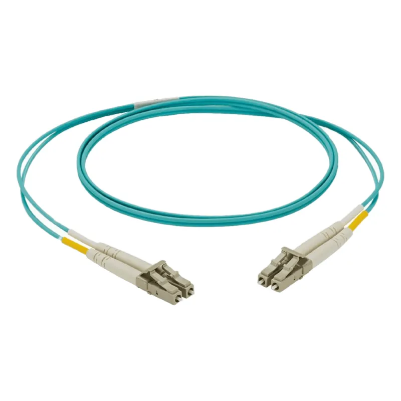 Jumper de Fibra Óptica NetKey Multimodo 50/125 OM4, LC-LC Duplex, LSZH, Color Aqua, 2 Metros