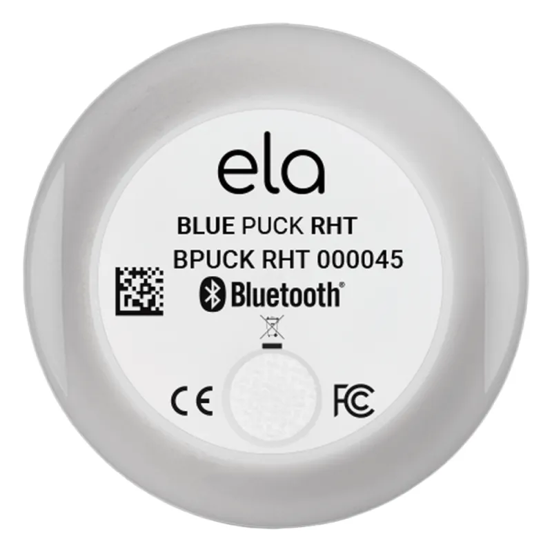 Sensor BLE de Temperatura y Humedad BLUEPUCK RHT — IP65, Alcance 500m, Batería 18 Años, Compatible Teltonika/Ruptela/TopFly