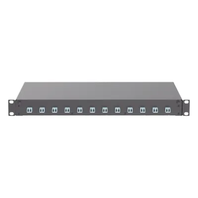 Distribuidor de Fibra Óptica, Con 12 Conectores LC Duplex (24 Fibras), Para Fibra Multimodo OM3/OM4, 1 UR