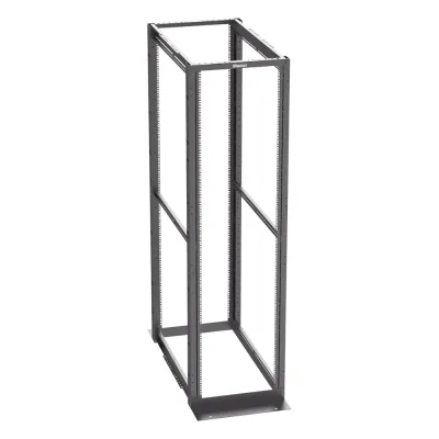 Rack de Cuatro Postes Estándar de 19", Rieles Con Orificio Para Tuerca Enjaulada, Profundidad Máxima de 41.5 in, 45 Unidades de Rack, Color Negro
