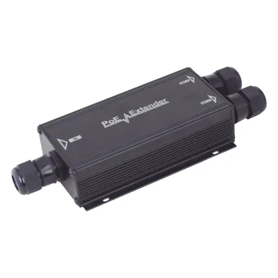 Extensor PoE/ 100 Metros / Intemperie (IP66) / 60 Watts / 1 puerto @ 2 salidas a 30 W / No requiere fuente de alimentación adicional