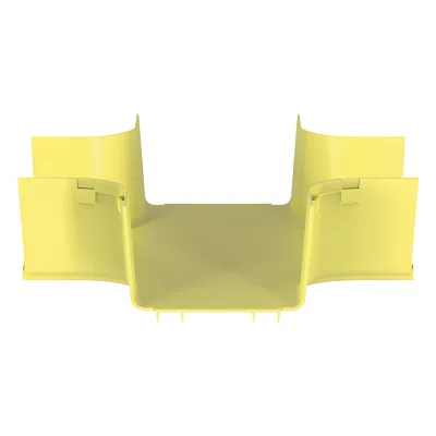 Accesorio de 4 Vías Horizontal, Con Ángulos a 90º, Para Canaletas FiberRunner™ 6X4, Color Amarillo