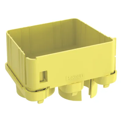 Tapa con 2 Salidas a Tubo de 1.5in (38mm), Para uso con Canaletas 4X4 FiberRunner™, Color Amarillo