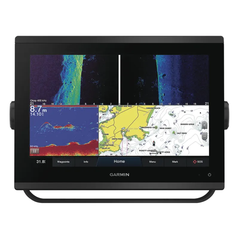 GPSMAP 1223xsv / Pantalla Táctil WXGA 12.1" / Resolución 1280x800 / GPS-GLONASS-Galileo / Compatible con NMEA 2000 y 0183 / Sonda CHIRP Integrada / ClearVü y SideVü / IPX7 / Alimentación 10-32 Vdc