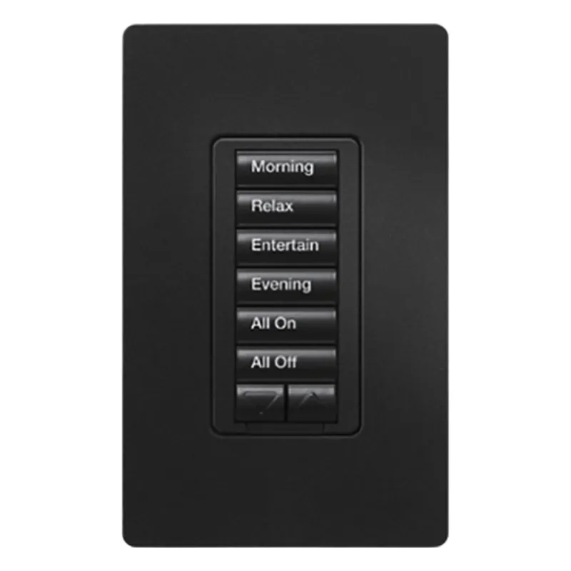 Teclado híbrido seeTouch con dimmer integrado, 6 botones y subir/bajar, 450 W, para RadioRA 2