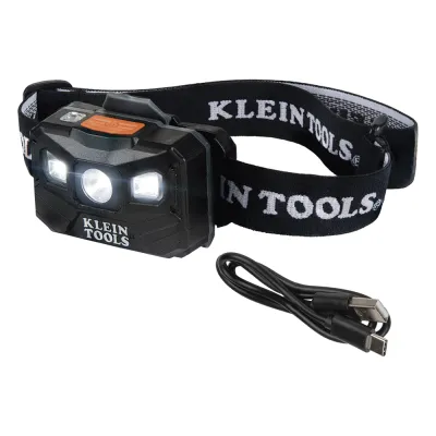 Lámpara Luz LED Frontal Recargable de 400 Lúmenes, Apagado Automático, con Correa de Tela, Adaptable y Ajustable a Gorros, Cascos, Cachuchas o directo a Frente Humana (Tipo Minero)