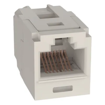 Módulo Acoplador RJ45 a RJ45, Mini-Com, Categoría 6, Color Blanco Mate