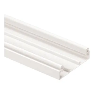 Base para canaleta T-70, de PVC rígido, con orificios perforados para montaje, 103.3 x 44.9 x 1828.8 mm, Color Blanco