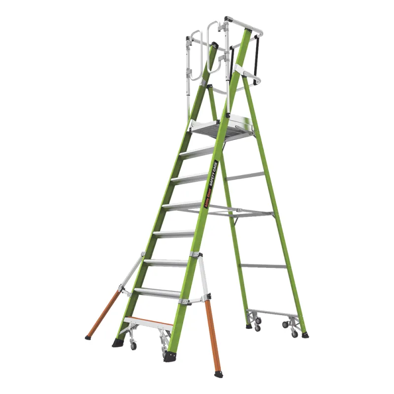 Escalera Fija de 8' (2.4m) de Fibra de Vidrio con Jaula y Peldaños de Aluminio. (SKU:19708-146).