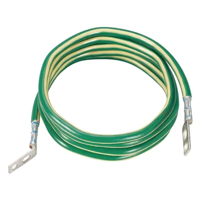 Jumper para Aterrizar Equipos, 6 AWG, con Terminal Doblada a 45 Grados y Terminal Recta, Para Conexión a Tierra y Terminal Recta Para Equipos, 1.8m de Largo