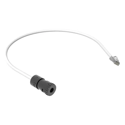 Cable de Conexión en Campo Jack a Plug RJ45, Categoría 6A, CMP (Plenum), 0.5 Metros (1.64 Pies), Color Blanco