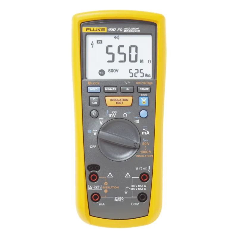 Multímetro de Aislamiento 0.01 MΩ - 2GΩ . Prueba de 50V - 1000V. Compatible con FLUKE CONNECT