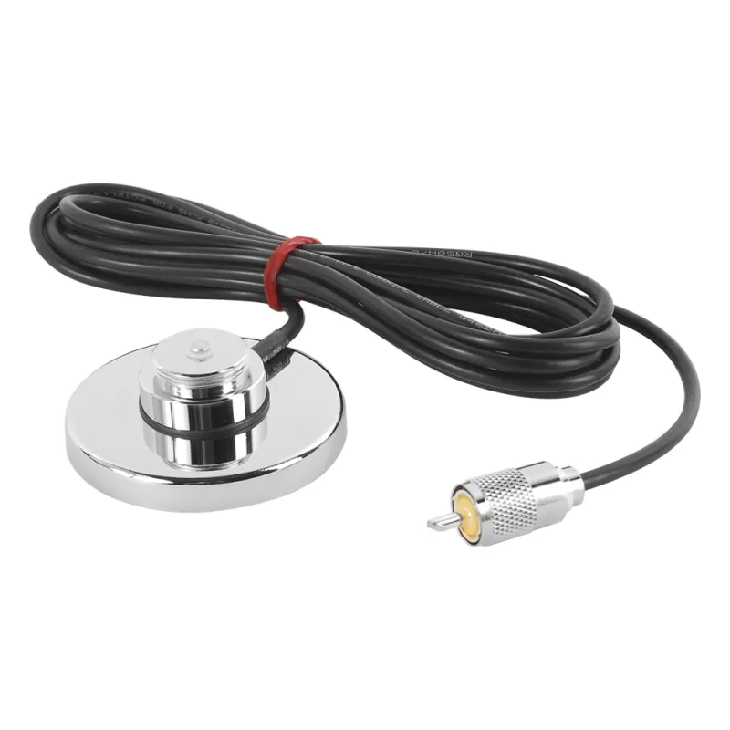 Montaje Magnético para Antenas de 3/4"(NMO), 3.5 m de Cable RG58U y Conector UHF (PL259) Macho.
