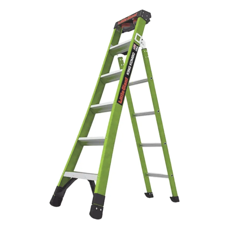 Escalera de Tijera 3 en 1 de 1.8 Metros, Fibra de Vidrio (SKU13906-001). Hecha en E.U.A. (Versión 2.0)