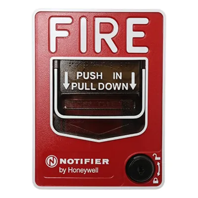 Estación manual de alarma direccionable de doble acción, con leyenda en inglés, para paneles inteligentes NOTIFIER