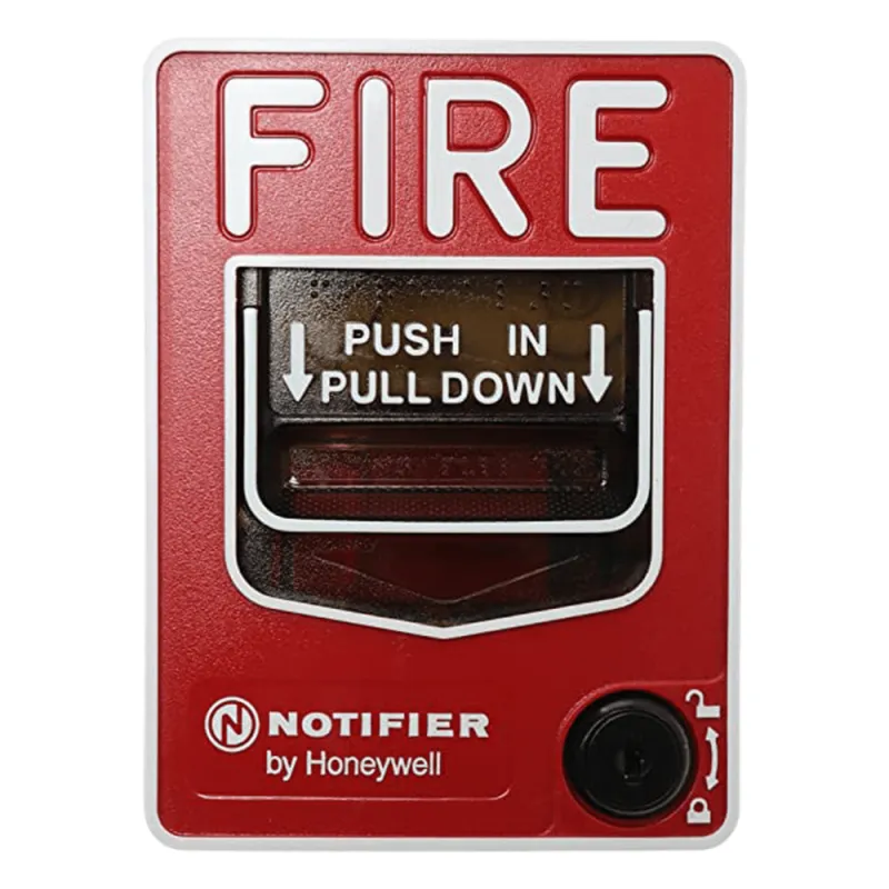 Estación manual de alarma direccionable de doble acción, con leyenda en inglés, para paneles inteligentes NOTIFIER