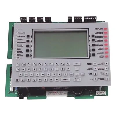 Unidad central de procesamiento con pantalla LCD de 640 caracteres y teclado QWERTY, en inglés, para panel de detección de incendio NFS2-3030