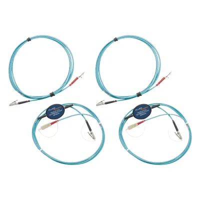 Kit de Cables de Referencia de Comprobación Multimodo CertiFiber Pro, Para Fibras con Conectores LC de 50µm (2 SC/LC Metálico, 2 LC/LC Metálico), de 2 Metros (6.56 Pies)