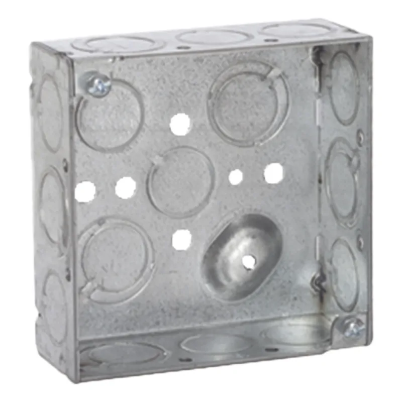 Caja Cuadrada 4 x 4"/Profundidad 1- 1/2"/ 10 Entradas de 1/2" y 6 TKO (1/2"-3/4").
