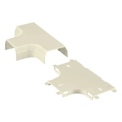 Accesorio en "T", para uso con canaleta T45, Material PVC Rígido, Color Blanco