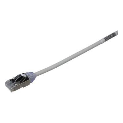 Patch Cord Cat6A, Diámetro Reducido 28 AWG, Blindado S/FTP, CM/LS0H, 3 Metros (9.84 Pies), Color Gris