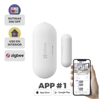 Contacto Magnético Inalambrico / Para Hub CS-A3 / Compatible con Kit de Alarmas EZVIZ CS-B1 / Uso en Interior / Protocolo Zigbee /