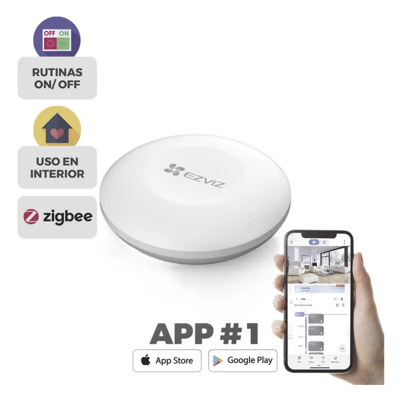 Botón de Emergencia Inalambrico / Compatible con Kit de Alarmas EZVIZ / Protocolo Zigbee