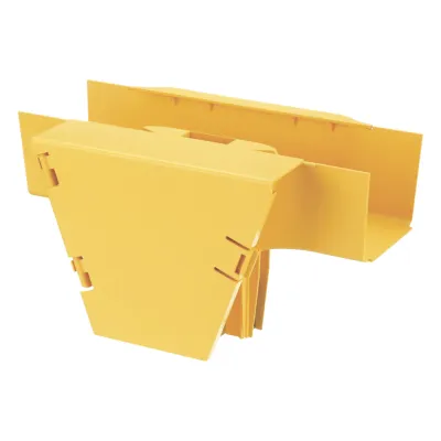 Accesorio en T con Conexión Horizontal y Bajada Vertical a 90º, Para Canaletas FiberRunner™ 4x4, Color Amarillo