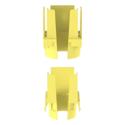 Tapa con 1 Salida a Tubo Corrugado de 1.5in (38mm), Para uso con Canaletas 2X2 FiberRunner™, Color Amarillo