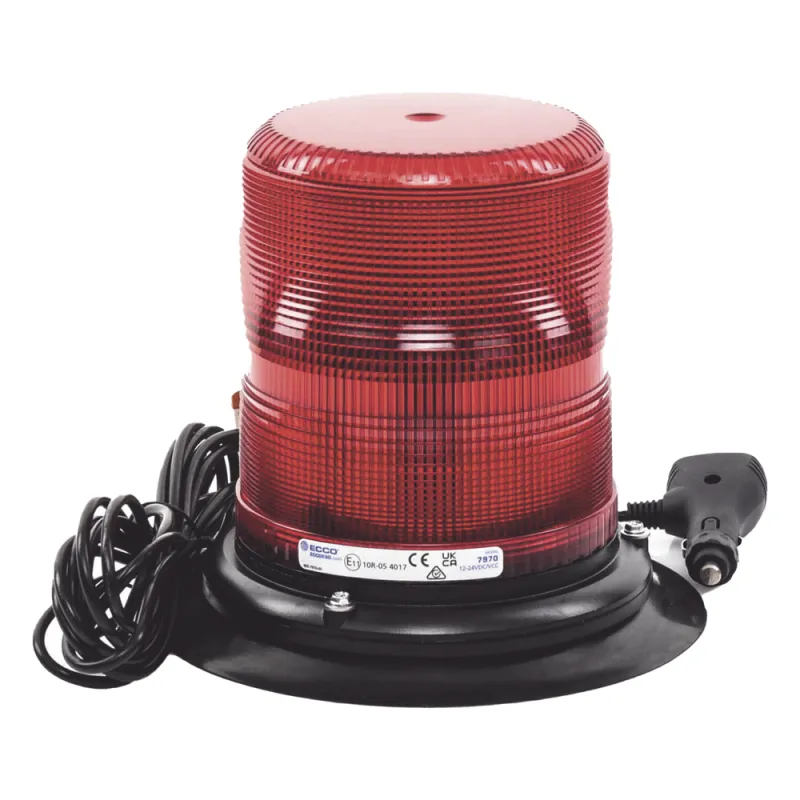 Baliza LED color rojo con montaje magnético de succión de 7" de altura
