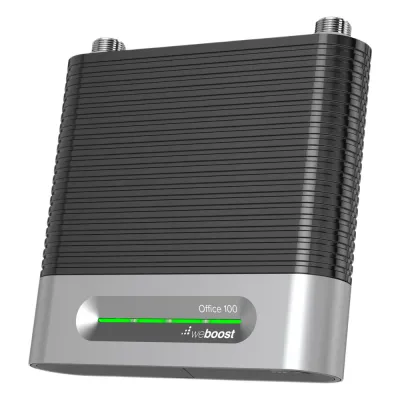 Amplificador Office 100 para 4G, 3G, 2G y llamada VoLTE y convencional. Especial para personalizarlo con antenas, cables y accesorios de acuerdo al requerimiento de la instalación. Puede cubrir áreas de hasta 3000 Metros Cuadrados